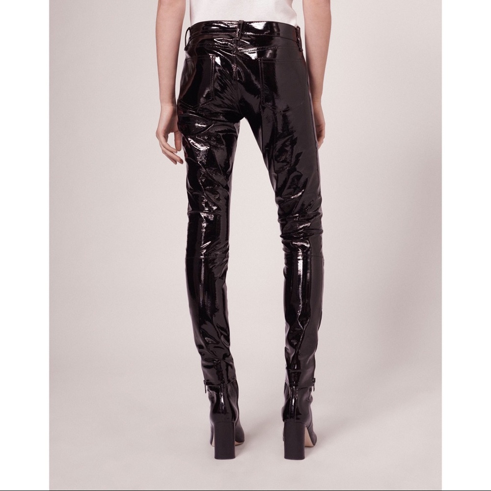 Rag & Bone Black Patent Skinny RBW23 Zipper Accent - Picture 2 of 8